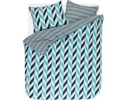 Esprit Criss Cross - Dekbedovertrek - Lits-jumeaux - 240x200/220 cm + 2 kussenslopen 60x70 cm - Aqua