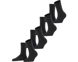 Esprit Solid 4-Pack huidvriendelijk slijtvast eenkleurig katoen multipack sokken dames zwart - maat 36-41
