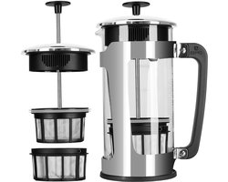 ESPRO - P5 French Press - Glazen Koffiemaker met Houder uit Duurzaam Gepolijst Roestvrij Staal - 946ml - met Dubbele Micro-Filter - Voor een Gruisloos en mild kopje koffie