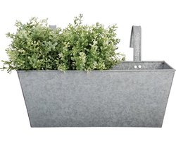 Esschert Balkonbak met haken oud zink - Maat