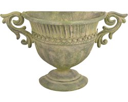 Esschert Design Aged Metal Green muur vaas L 35,9 x D 12,2 x H 22,1