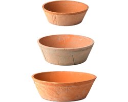 Esschert Design Aged Terracotta Schalen - Set van 3