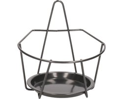 Esschert Design Balkon bloempothouder - bloembak met ophanging - zwart metaal - 17 x 18 x 17 cm - rond