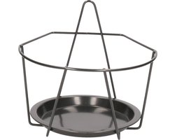 Esschert Design Balkon bloempothouder - bloembak met ophanging - zwart metaal - 22 x 21 x 20 - round