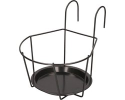 Esschert Design Bloempot - 2x - metaal - balkon hanger potten - 18 cm - Tuin/balkon decoraties