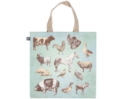 Esschert Design boodschappentas boerderijdieren speelgoed tas kleurrijk.
