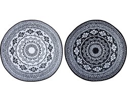 Esschert - Design - Buitenkleed - 180 - cm - zwart - en - wit - OC18