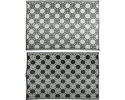 Esschert Design Buitenkleed cirkels 174x121 cm zwart en wit OC17