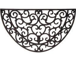 Esschert Design Deurmat - rubber - schoonloopmat - halfrond - 68 x 40 cm - Deurmatten schoonloopmatten