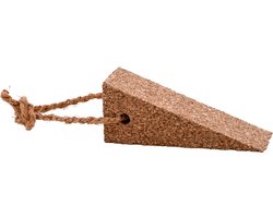 Esschert Design Deurstopper - bruin - 4,5 cm - kurk - deurwig met ophangkoord
