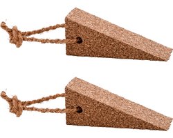 Esschert Design Deurstopper – bruin – 4,5 cm – kurk – deurwig met ophangkoord