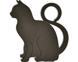 Esschert Design Deurstopper - kat - kunststof - zwart - 11 x 9 x 3 cm - deurwig