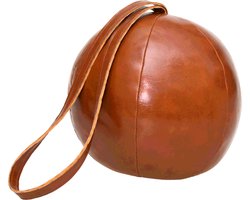 Esschert Design Deurstopper leer - 16 x 14 cm - 1200 gram - bruin - Lederen bal
