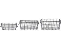 Esschert Design Draadmanden Rechthoekig S Staal Roestbruin 3-delig