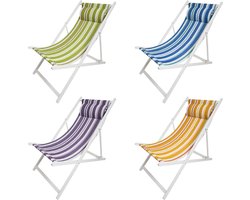 Esschert Design gestreepte gekleurde strandstoelen 62 x 94 x 95 cm stoel