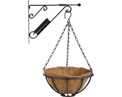 Esschert Design Hanging basket - 25 cm - muurhaak en kokos inlegvel - plantenmand
