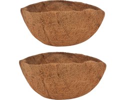 Esschert Design Inlegvel - 2x stuks - kokos - voor hangmand / hanging basket - ca. 35 cm