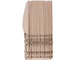 Esschert Design Messen - hout - 20x - kruidenopdruk - 16 cm - BBQ/Verjaardag/Camping/Party