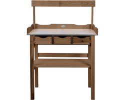 Esschert Design Oppottafel met lade en rek bruin