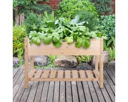 Esschert Design Plantenbak verhoogd L lichthoutkleurig