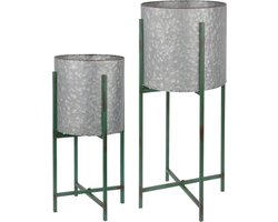 Esschert Design Plantenbakken 47,4/62,1 Cm Staal Zilver 2 Stuks