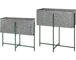 Esschert Design Plantenbakken 62/47 Cm Staal Zilver 2 Stuks