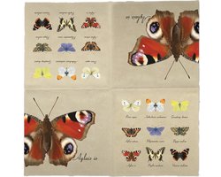 Esschert Design Servetten Vlinders 33 Cm Papier Beige 3-laags