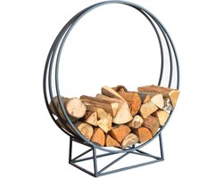 Esschert Design Stalen Houthouder 80 Cm Zwart