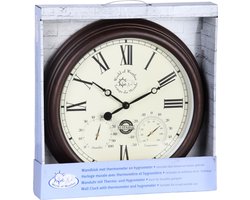 Esschert - Design - Stationsklok - met - thermo-hygrometer - 30,5 - cm - TF009