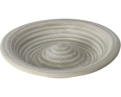 Esschert Design Vogelbad/voederschaal - grijs - keramiek - D28,8 x H5,5 cm - drinkschaal voor tuinvogels