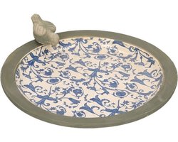 Esschert Design Vogelbad/voederschaal - rond - keramiek - 33 cm - vogels voederen in de winter