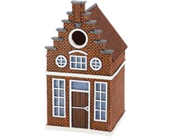 Esschert design vogelhuisje/nestkastje - steenrood - grachtenpand - trapgevel