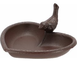 Esschert Design Vogelvoederschaal - hartvormig - gietijzer - vogelbad - 17 cm - tuindecoratie