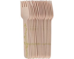 Esschert Design Vorken - hout - 20x - kruidenopdruk - 16 cm - BBQ/Verjaardag/Camping/Party