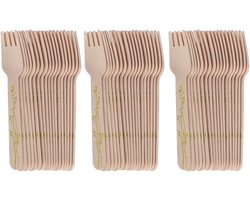 Esschert Design Vorken - hout - 60x - kruidenopdruk - 16 cm - BBQ/Verjaardag/Camping/Party