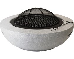 Esschert Design – Vuurschaal Beton(look) MGO L - Vuurschaal BBQ - Staal - Zwart