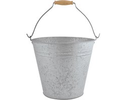 Esschert Design Zinken emmer - 9,5 liter - bloempot/plantenpot - Tuindecoratie bloememmer/bloembak/plantenbak - Decoratie emmer