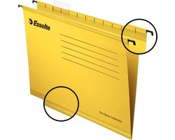 Esselte Classic Versterkte Hangmap - A4 - 25 stuks - Geel - Voor Thuiswerken - Ideaal Voor Thuiskantoor