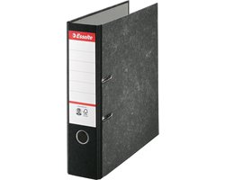 Esselte Gewolkte Kartonnen Ordner Met Etikethouder - 2-Rings - Rugbreedte van 75mm - Capaciteit van 350 A4-Vel - Zwart
