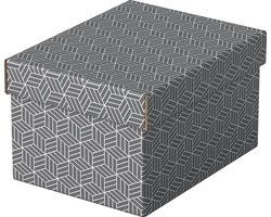 Esselte Home Duurzame Kleine Opberg- en Geschenkdoos met Deksel, Set van 3 Stuks - Geschenkverpakking -100% Gerecycled Karton en 100% Recyclebaar - Grijs