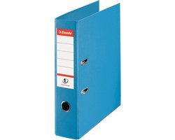 Esselte No.1 Kunststof A4 Ordner met Etikethouder - 2-Rings - Rugbreedte Van 75mm - Capaciteit van 500 Vel - Lichtblauw