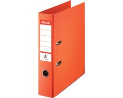 Esselte No.1 Kunststof A4 Ordner met Etikethouder - 2-Rings - Rugbreedte Van 75mm - Capaciteit van 500 Vel - Oranje