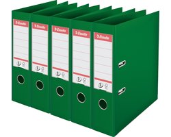 Esselte Nr.1 Vivida Ordner - Rugbreedte 75 mm - Voordeelverpakking (5 stuks) - Groen