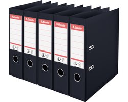 Esselte Nr.1 Vivida Ordner - Rugbreedte 75 mm - Voordeelverpakking (5 stuks) - Zwart