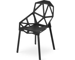 ESSEN Stoel - Zwart, Modern Design, Ergonomisch Comfort, Geschikt voor Woonkamer, Keuken, Eetkamer, Max. 120 kg