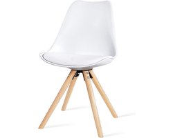 Essence Legno Eetkamerstoel wit - houten onderstel