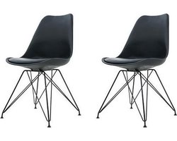 Essence Metal Stoel zwart - Zwart onderstel - Set van 2