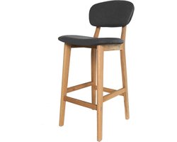 Essence Wood houten barkruk met kunstleren zitting - 65 cm