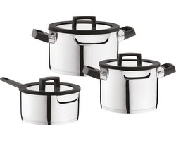 Essentials 6-delige kookpottenset Uqonic Downdraft - Zwart - PFAS-vrij