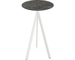 Essentials Infinity Tripod Statafel Wit Frame + Galaxy Marble HPL 70 cm - 140051570 - Horeca & Professioneel